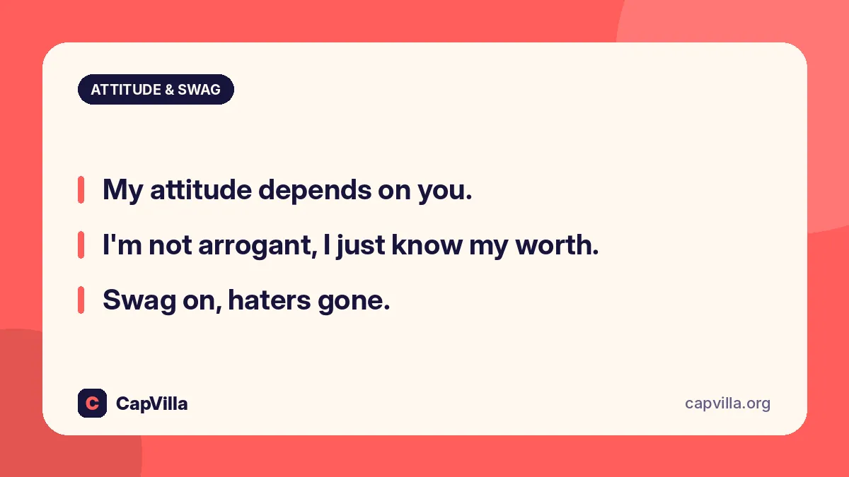 Swag caption for Instagram post with attitude