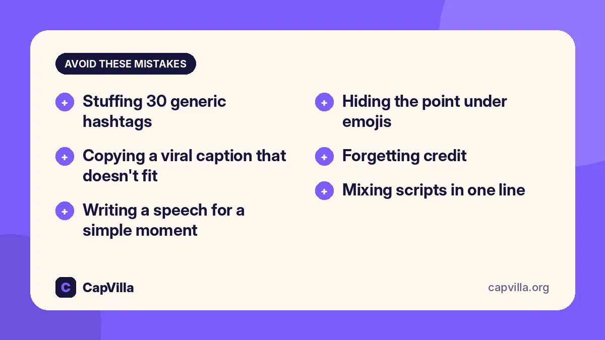 Instagram caption mistakes to avoid