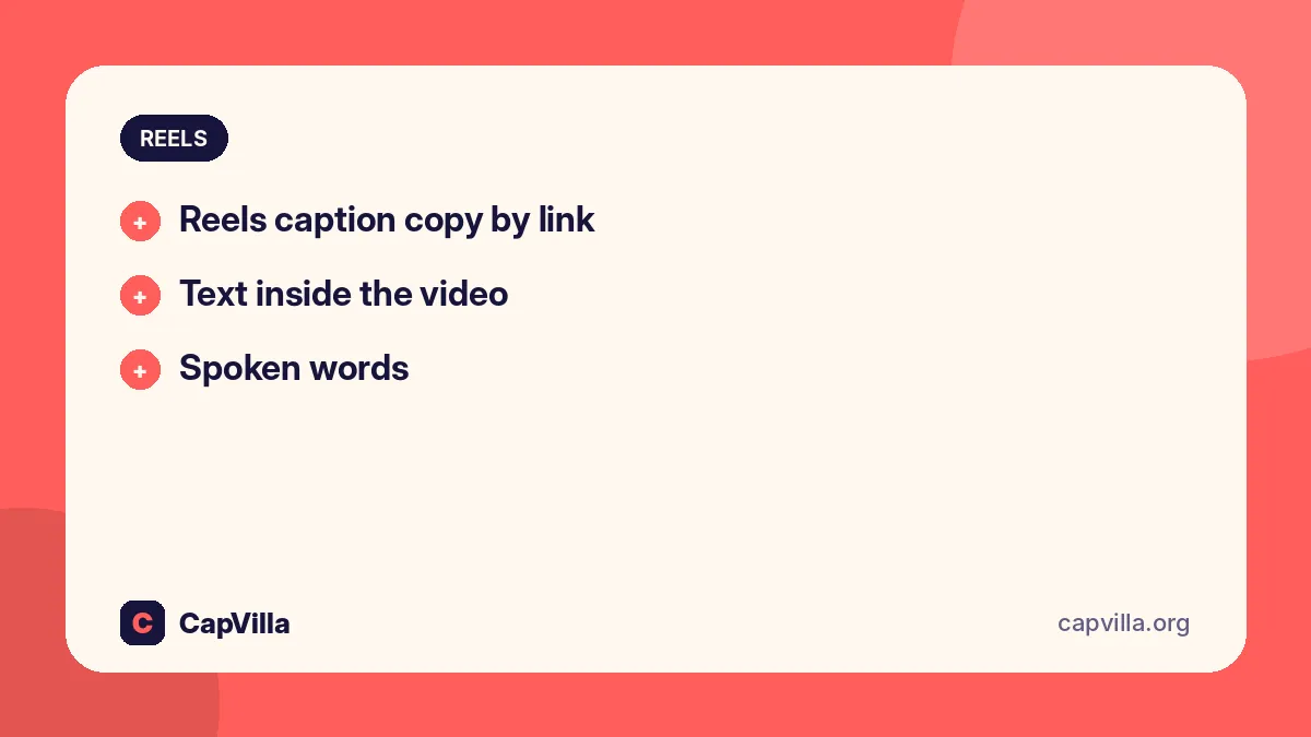 Instagram reel caption copy