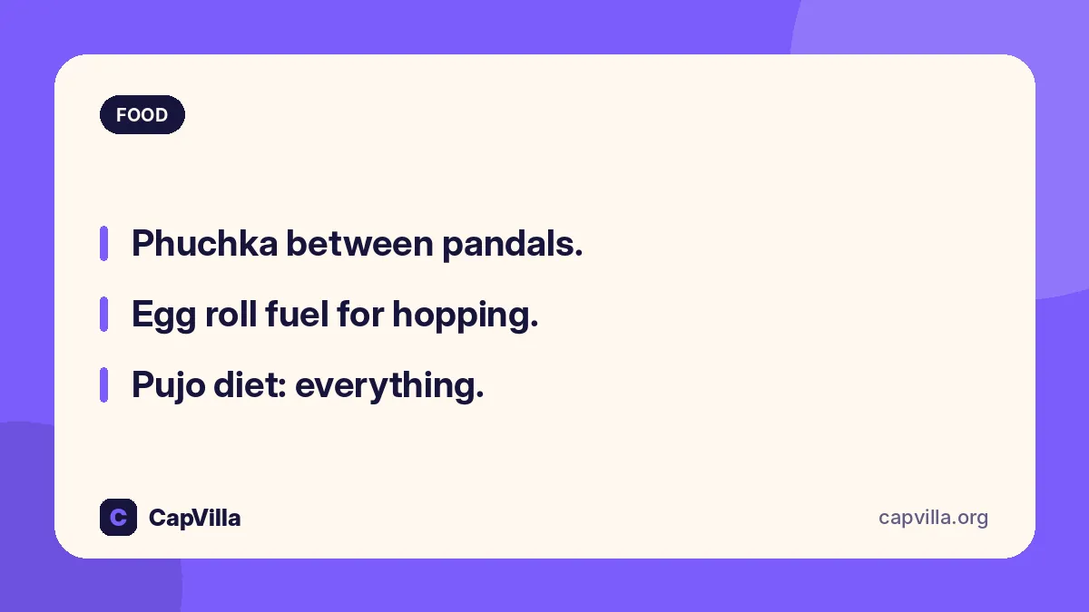 Pujo street food captions