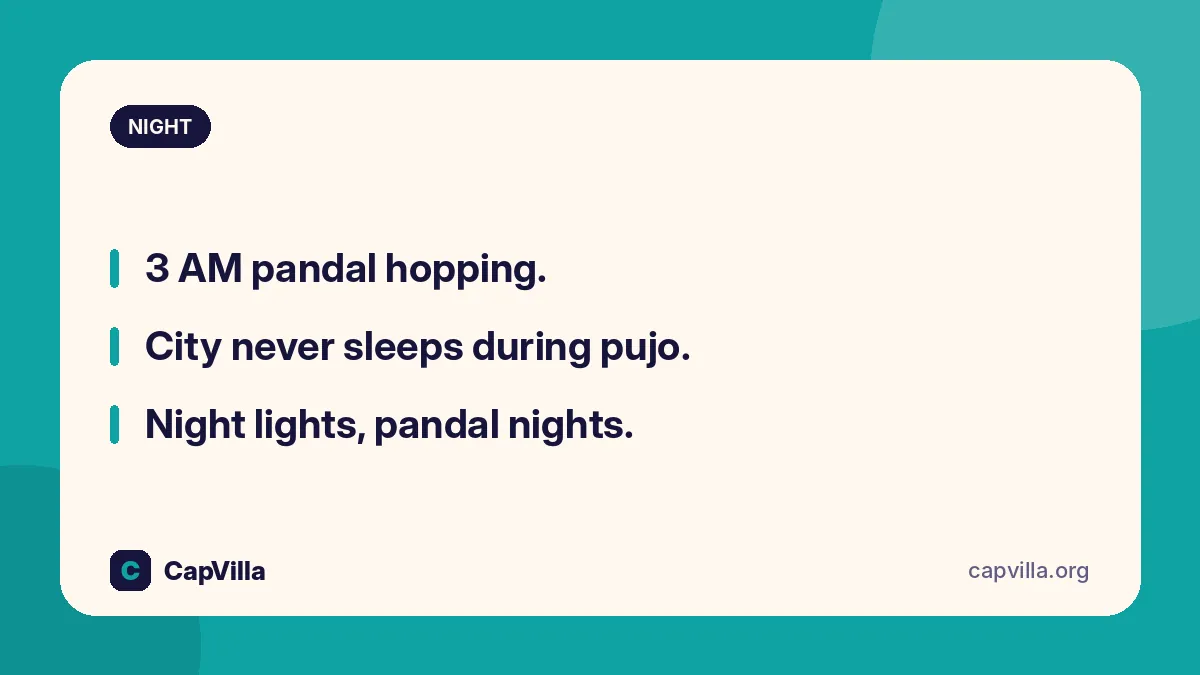 Night pandal hopping captions