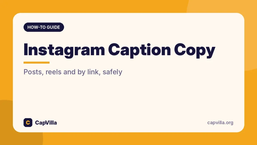 How to Copy Instagram Caption (Post, Reel & by Link) – 2026 Guide